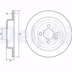 Disque de frein DELPHI BG4560C arrière, plein, 2 pièce