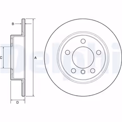 Disque de frein DELPHI BG4561C arrière, plein, à haute teneur en carbone, 2 pièce