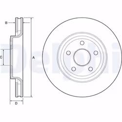 Disque de frein DELPHI BG9121C avant, ventilé, à haute teneur en carbone, 1 pièce