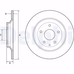 Disque de frein DELPHI BG4567C arrière, plein, 2 pièce