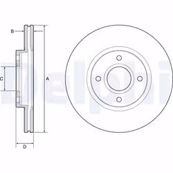 Disque de frein DELPHI BG4569C avant, ventilé, 2 pièce