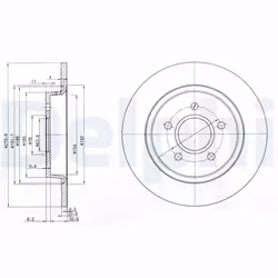 Disque de frein DELPHI BG3897C arrière, plein, 2 pièce