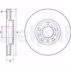 Disque de frein DELPHI BG3713C avant, ventilé, 2 pièce