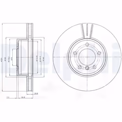 Disque de frein DELPHI BG9871C avant, ventilé, à haute teneur en carbone, 1 pièce