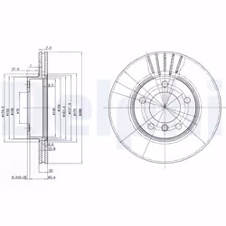 Disque de frein DELPHI BG2623C avant, ventilé, 2 pièce