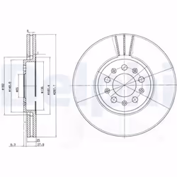 Disque de frein DELPHI BG3035C avant, ventilé, 2 pièce