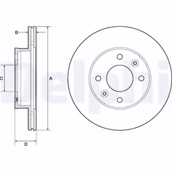 Disque de frein DELPHI BG3935C avant, ventilé, 2 pièce