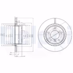 Disque de frein DELPHI BG3901C arrière, ventilé, 2 pièce