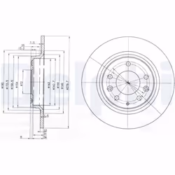 Disque de frein DELPHI BG3875C arrière, plein, 2 pièce