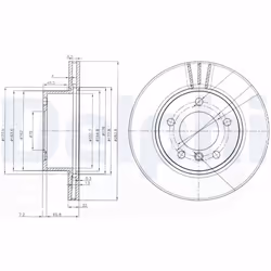 Disque de frein DELPHI BG3899C avant, ventilé, 2 pièce