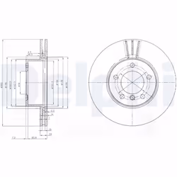 Disque de frein DELPHI BG3998C avant, ventilé, 2 pièce