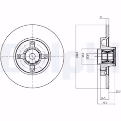 Disque de frein DELPHI BG9053RSC arrière, plein, 1 pièce - Vue supplémentaire 3