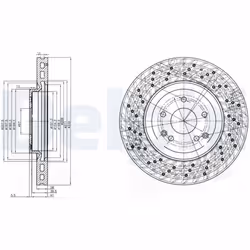 Disque de frein DELPHI BG3985C avant, ventilé, perforé, 2 pièce