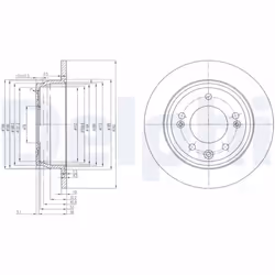 Disque de frein DELPHI BG4082C arrière, plein, 2 pièce