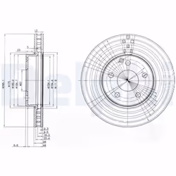 Disque de frein DELPHI BG3755C avant, ventilé, 2 pièce