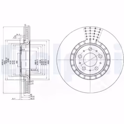 Disque de frein DELPHI BG9783C avant, ventilé, 1 pièce