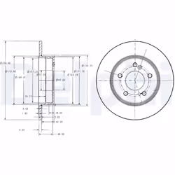 Disque de frein DELPHI BG3326C arrière, plein, 2 pièce