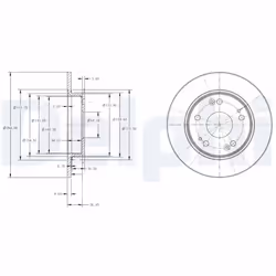 Disque de frein DELPHI BG4118C arrière, plein, 2 pièce