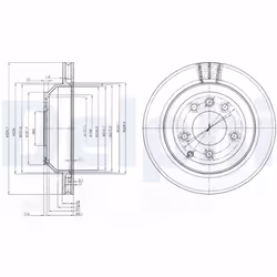 Disque de frein DELPHI BG3775C arrière, ventilé, 2 pièce