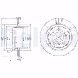 Disque de frein DELPHI BG3530C arrière, ventilé, 2 pièce - Vue supplémentaire 2