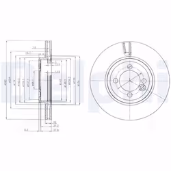 Disque de frein DELPHI BG4146C avant, ventilé, 2 pièce