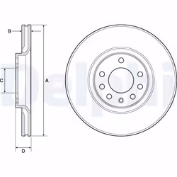 Disque de frein DELPHI BG3770C avant, ventilé, 2 pièce