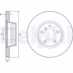 Disque de frein DELPHI BG4458C avant, ventilé, à haute teneur en carbone, 2 pièce