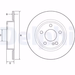 Disque de frein DELPHI BG4555C arrière, plein, à haute teneur en carbone, 2 pièce