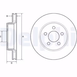Disque de frein DELPHI BG4642 avant, ventilé, 2 pièce