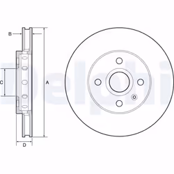 Disque de frein DELPHI BG4647C avant, ventilé, 2 pièce