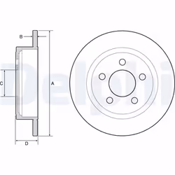 Disque de frein DELPHI BG4648 arrière, plein, 2 pièce