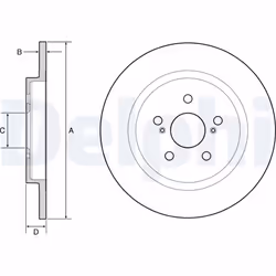 Disque de frein DELPHI BG4650C arrière, plein, 2 pièce