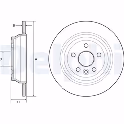 Disque de frein DELPHI BG4656C arrière, plein, 2 pièce