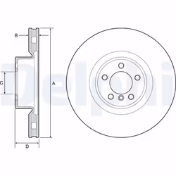Disque de frein DELPHI BG9117C avant, ventilé, 1 pièce