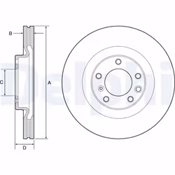 Disque de frein DELPHI BG9119C avant, ventilé, 1 pièce