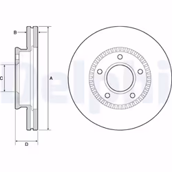 Disque de frein DELPHI BG4663C avant, ventilé, 2 pièce