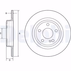 Disque de frein DELPHI BG4558C arrière, plein, 2 pièce