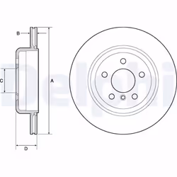 Disque de frein DELPHI BG4664C arrière, ventilé, à haute teneur en carbone, 2 pièce