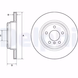 Disque de frein DELPHI BG4665C arrière, ventilé, à haute teneur en carbone, 2 pièce