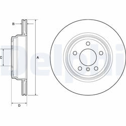 Disque de frein DELPHI BG4665C arrière, ventilé, à haute teneur en carbone, 2 pièce