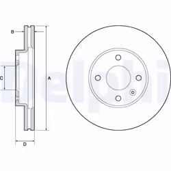 Disque de frein DELPHI BG4671C avant, ventilé, 2 pièce