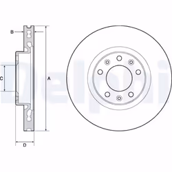 Disque de frein DELPHI BG4669C avant, ventilé, 2 pièce