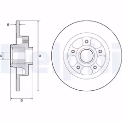 Disque de frein DELPHI BG9132RS arrière, plein, 1 pièce - Vue supplémentaire 3