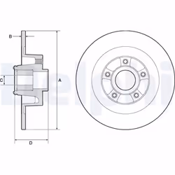 Disque de frein DELPHI BG9135RS arrière, plein, 1 pièce