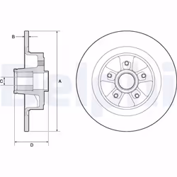 Disque de frein DELPHI BG9136RS arrière, plein, 1 pièce