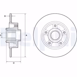 Disque de frein DELPHI BG9137RS arrière, plein, 1 pièce
