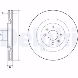 Disque de frein DELPHI BG4689C avant, ventilé, 2 pièce