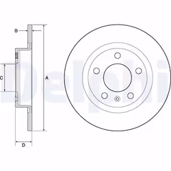 Disque de frein DELPHI BG4675 arrière, plein, 2 pièce