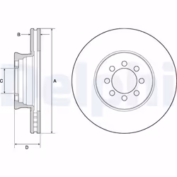 Disque de frein DELPHI BG4679C avant, ventilé, à haute teneur en carbone, 2 pièce