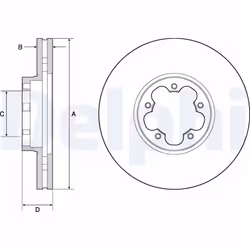 Disque de frein DELPHI BG9142C avant, ventilé, 1 pièce